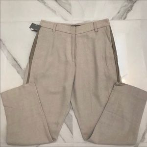 Sachin + Babi Linen Trousers/ Crops with Leather